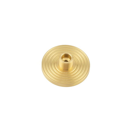 This is an image of Burlington - Reeded door stop base - Satin Brass available to order from T.H Wiggans Architectural Ironmongery in Kendal, quick delivery and discounted prices.