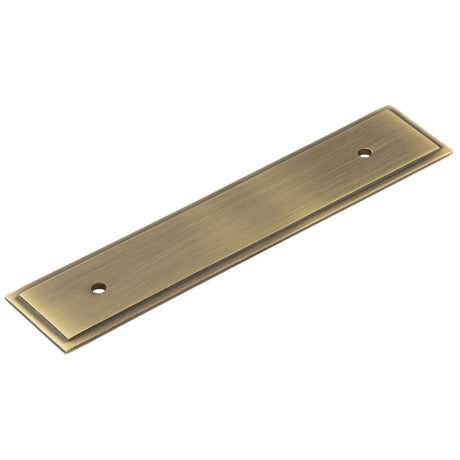 This is an image of a Hoxton - Rushton AB 140x30mm Back Plate for Pull Handle with 96mm Cts that is availble to order from T.H Wiggans Architectural Ironmongery in Kendal in Kendal.
