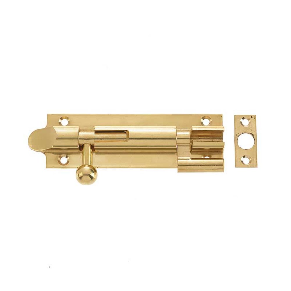 This is an image showing the Frelan - 75x32mm PB Bell NKD Bolt available to order from T.H. Wiggans Ironmongery in Kendal