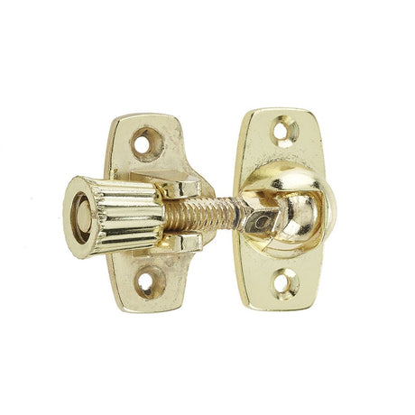This is an image of a Frelan - Budget Brighton Sash Fastener - Electro Brass that is availble to order from T.H Wiggans Architectural Ironmongery in Kendal in Kendal.
