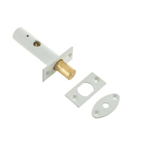 This is an image of a Frelan - 62mm Mortice Rack Bolt - White that is availble to order from T.H Wiggans Architectural Ironmongery in Kendal.