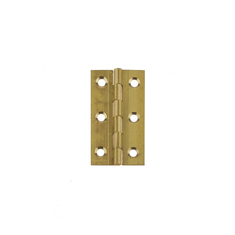 This is an image of a Frelan - 36x20mm Solid Drawn Brass Butt Hinges - Self Colour Brass that is availble to order from T.H Wiggans Architectural Ironmongery in in Kendal.