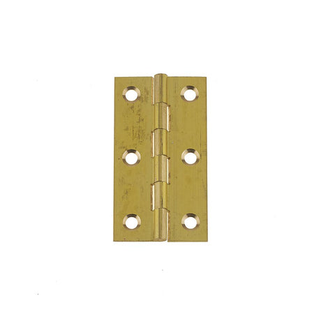 This is an image of a Frelan - 63x32mm Solid Drawn Brass Butt Hinges - Self Colour Brass that is availble to order from T.H Wiggans Architectural Ironmongery in in Kendal.