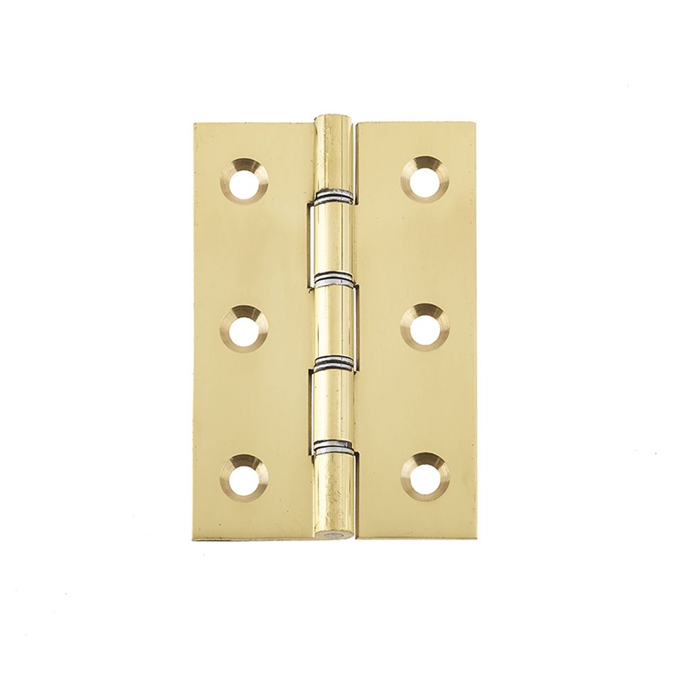 This is an image showing the Frelan - 76x50x2mm PB DSW hinge available to order from T.H. Wiggans Ironmongery in Kendal