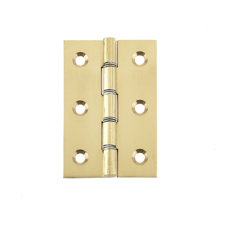 This is an image of a Frelan - 76x50x2mm PB DSW hinge  that is availble to order from T.H Wiggans Architectural Ironmongery in in Kendal.