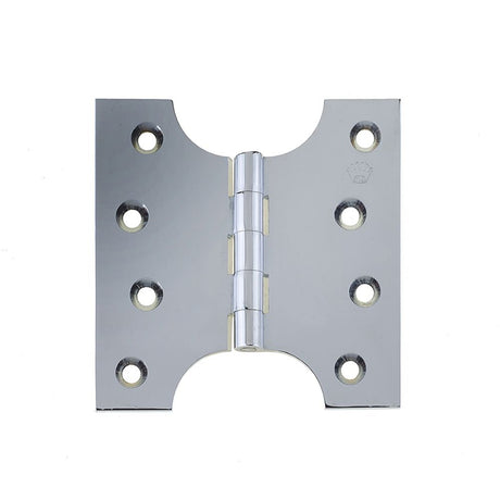 This is an image of a Frelan - 102x102mm Budget Parliament Hinges - Polished Chrome that is availble to order from T.H Wiggans Architectural Ironmongery in in Kendal.