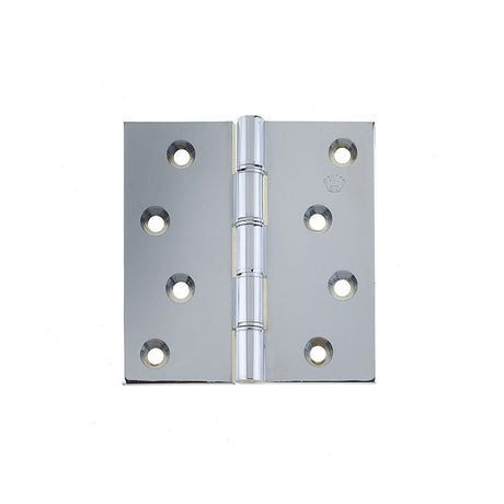 This is an image of a Frelan - 102x102mm Projection Brass Hinges - Polished Chrome that is availble to order from T.H Wiggans Architectural Ironmongery in in Kendal.