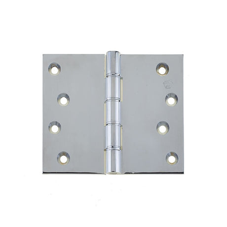 This is an image of a Frelan - 102x127mm Projection Brass Hinges - Polished Chrome that is availble to order from T.H Wiggans Architectural Ironmongery in in Kendal.