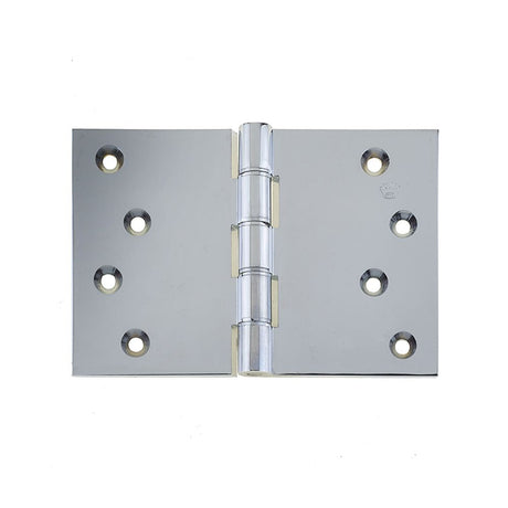 This is an image of a Frelan - 102x152mm Projection Brass Hinges - Polished Chrome that is availble to order from T.H Wiggans Architectural Ironmongery in in Kendal.