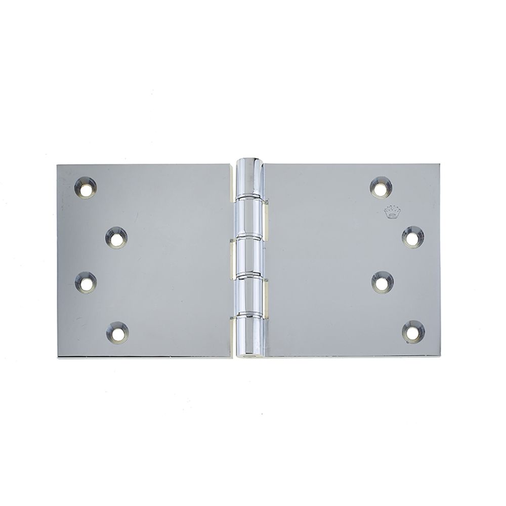 This is an image of a Frelan - 102x200mm Projection Brass Hinges - Polished Chrome that is availble to order from T.H Wiggans Architectural Ironmongery in in Kendal.
