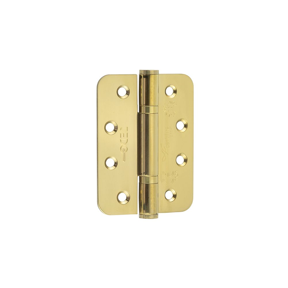 This is an image showing the Frelan - 102x76x3mm PVD radius PBH 3 knuckle hinge pack of 3 available to order from T.H. Wiggans Ironmongery in Kendal