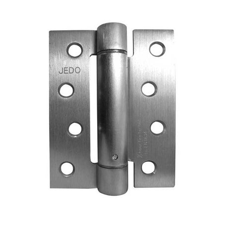 This is an image of a Frelan - 102x76mm Steel Single Action Spring Hinges - Satin Chrome that is availble to order from T.H Wiggans Architectural Ironmongery in in Kendal.