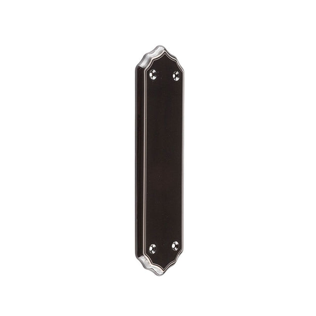 This is an image showing the Frelan - Black Silverline Finger Plate 380 x 75mm available to order from T.H. Wiggans Ironmongery in Kendal
