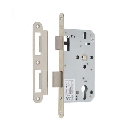 This is an image of a Frelan - 72mm sss Din euro sashlock radiused 60mm backset that is availble to order from T.H Wiggans Architectural Ironmongery in Kendal.