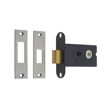 This is an image of a Frelan - 76mm SSS Bathroom deadbolt (5mm spindle) that is availble to order from T.H Wiggans Architectural Ironmongery in Kendal in Kendal.