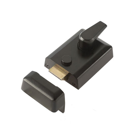 This is an image of a Frelan - Black standard nightlatch that is availble to order from T.H Wiggans Architectural Ironmongery in Kendal.