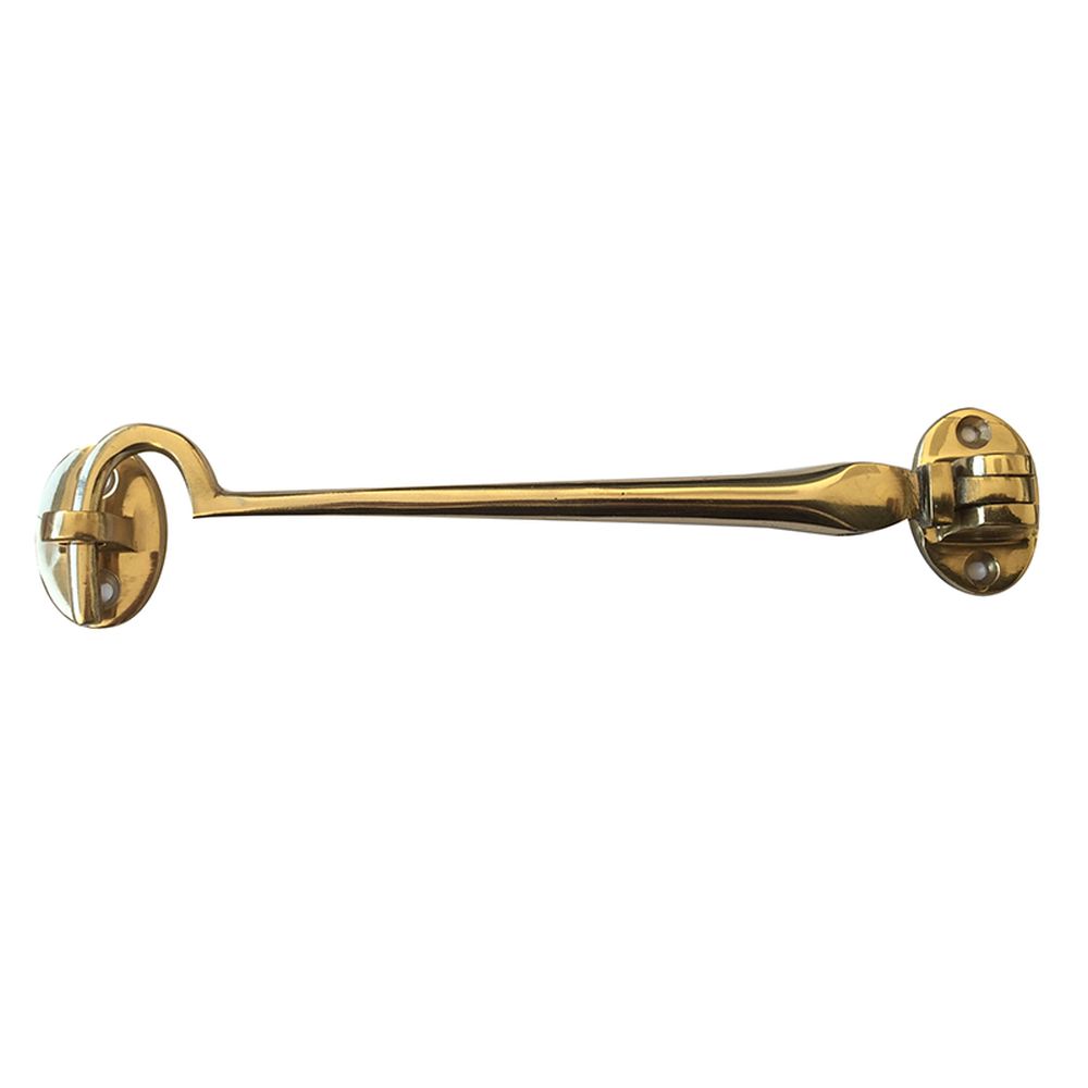 This is an image of a Frelan - 75mm Cabin Hooks - Polished Brass that is availble to order from T.H Wiggans Architectural Ironmongery in Kendal in Kendal.