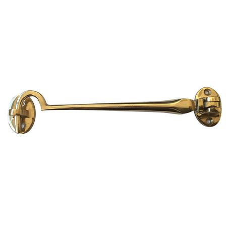 This is an image of a Frelan - 102mm Cabin Hooks - Polished Brass that is availble to order from T.H Wiggans Architectural Ironmongery in Kendal in Kendal.