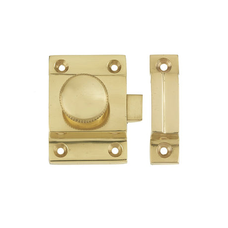 This is an image of a Frelan - Cabinet Catch - Polished Brass that is availble to order from T.H Wiggans Architectural Ironmongery in Kendal in Kendal.
