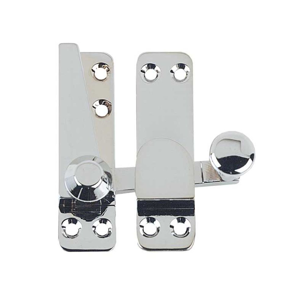 This is an image showing the Frelan - Non Locking Heavy Duty Quadrant Sash Fasteners - Polished Chrome available to order from T.H. Wiggans Ironmongery in Kendal