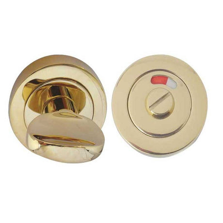 This is an image of Frelan - Bathroom Turn & Release with Indicator - PVD Brass available to order from T.H Wiggans Architectural Ironmongery in Kendal, quick delivery and discounted prices.