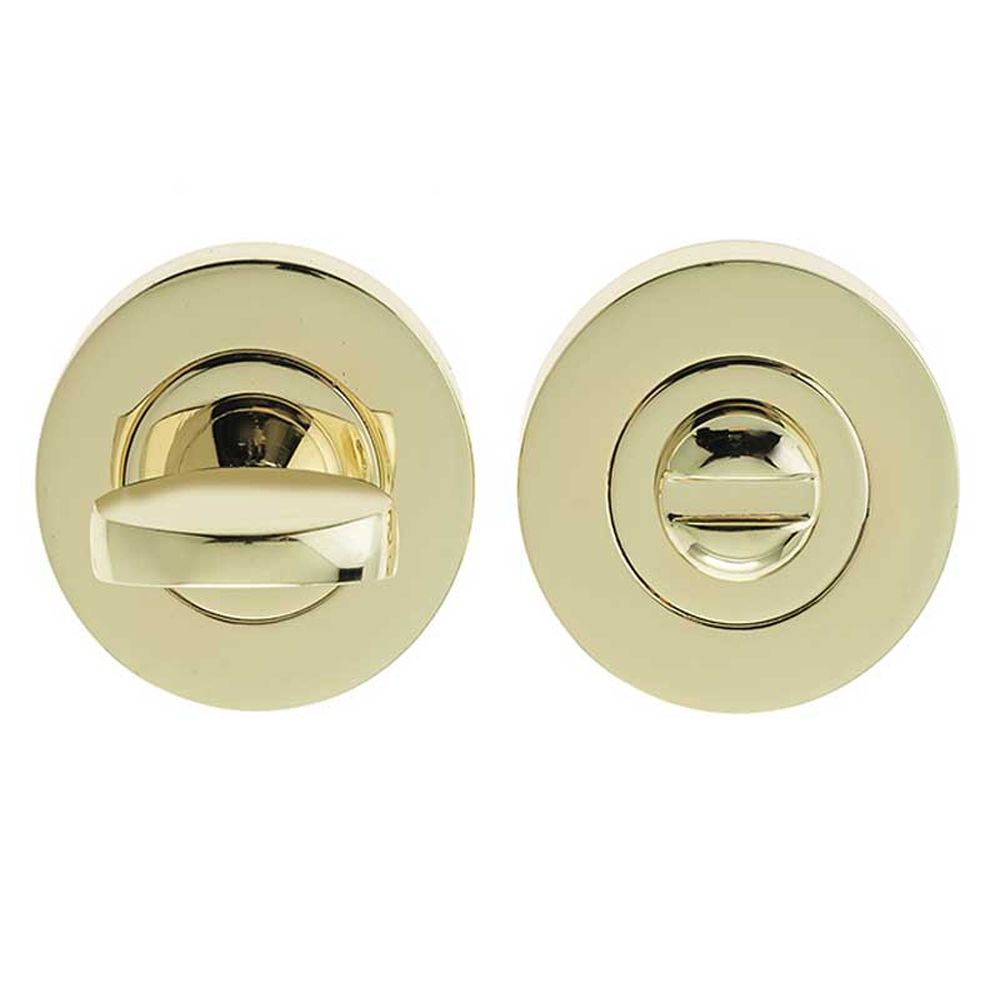 This is an image showing the Frelan - Bathroom Turn & Release without Indicator - PVD Brass available to order from T.H. Wiggans Ironmongery in Kendal