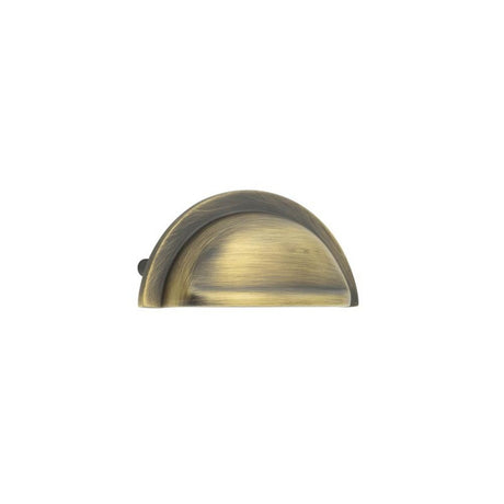 This is an image of a Frelan - 76mm AB Drawer pull  that is availble to order from T.H Wiggans Architectural Ironmongery in Kendal in Kendal.