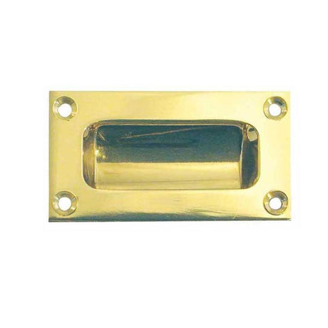 This is an image of Frelan - 102x45mm Flush Pull - Polished Brass available to order from T.H Wiggans Architectural Ironmongery in Kendal, quick delivery and discounted prices.