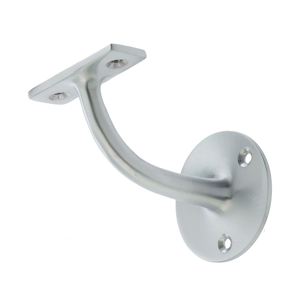 This is an image of a Frelan - 64mm Handrail Bracket - Satin Chrome that is availble to order from T.H Wiggans Architectural Ironmongery in Kendal in Kendal.