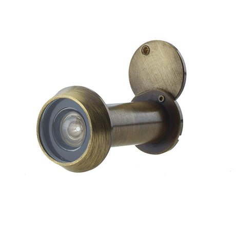 This is an image of Frelan - 200 Degree Door Viewer 35-55mm - Antique Brass available to order from T.H Wiggans Architectural Ironmongery in Kendal, quick delivery and discounted prices.