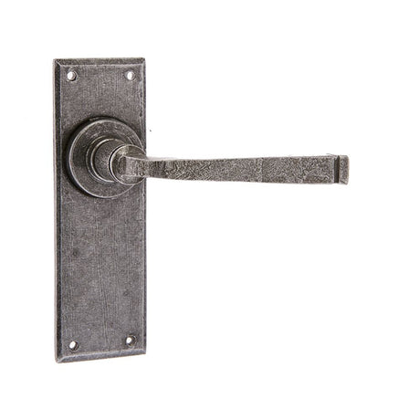 This is an image of Frelan - Valley Forge Lever Latch Handles on Backplate - Pewter available to order from T.H Wiggans Architectural Ironmongery in Kendal, quick delivery and discounted prices.