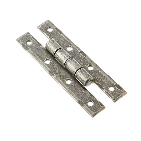 This is an image of a Frelan - Vally Forge 35 x 90mm H-Hinges - Pewter that is availble to order from T.H Wiggans Architectural Ironmongery in in Kendal.