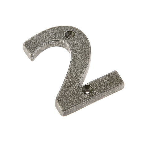 This is an image of Frelan - Valley Forge 75mm Numeral 2 - Pewter available to order from T.H Wiggans Architectural Ironmongery in Kendal, quick delivery and discounted prices.
