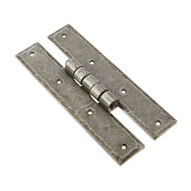 This is an image of a Frelan - Vally Forge 66 x 155mm H-Hinges - Pewter that is availble to order from T.H Wiggans Architectural Ironmongery in in Kendal.