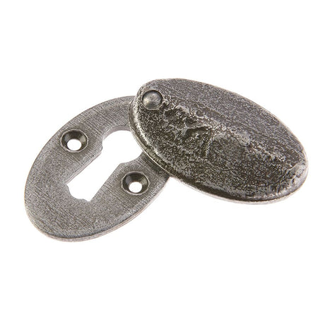 This is an image of Frelan - Valley Forge Oval Covered Standard Key Escutcheon - Pewter available to order from T.H Wiggans Architectural Ironmongery in Kendal, quick delivery and discounted prices.