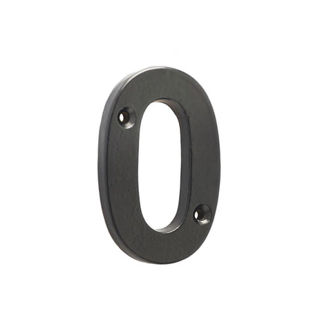 This is an image of Frelan - Valley Forge 75mm Numeral 0 - Black available to order from T.H Wiggans Architectural Ironmongery in Kendal, quick delivery and discounted prices.