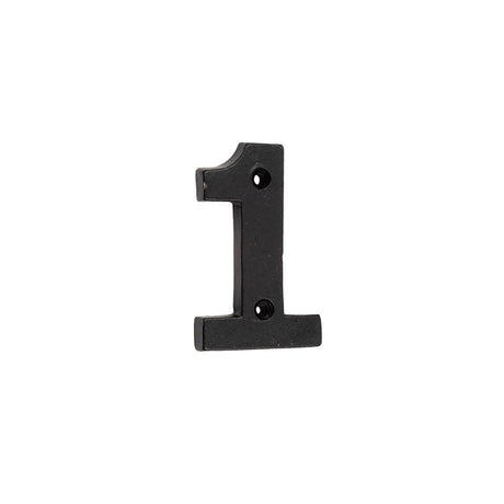 This is an image of Frelan - Valley Forge 75mm Numeral 1 - Black available to order from T.H Wiggans Architectural Ironmongery in Kendal, quick delivery and discounted prices.