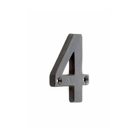This is an image of Frelan - Valley Forge 75mm Numeral 4 - Black available to order from T.H Wiggans Architectural Ironmongery in Kendal, quick delivery and discounted prices.