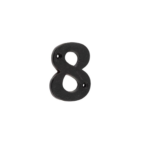This is an image of Frelan - Valley Forge 75mm Numeral 8 - Black available to order from T.H Wiggans Architectural Ironmongery in Kendal, quick delivery and discounted prices.