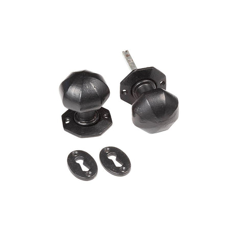 This is an image of Frelan - Valley Forge Octagonal Mortice Knobs - Black available to order from T.H Wiggans Architectural Ironmongery in Kendal, quick delivery and discounted prices.