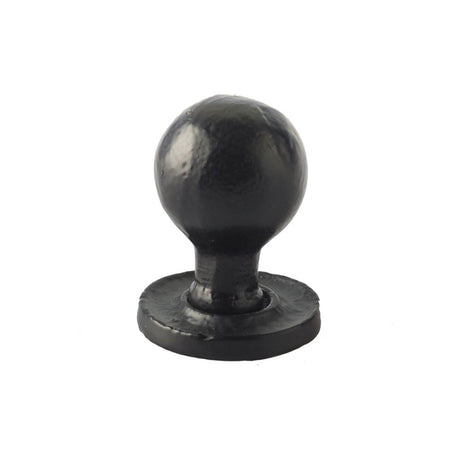 This is an image of a Frelan - Valley Forge Round Cabinet Knob - Black that is availble to order from T.H Wiggans Architectural Ironmongery in Kendal in Kendal.