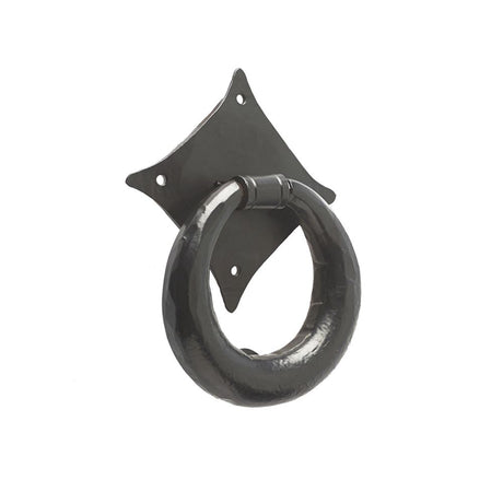 This is an image of Frelan - Valley Forge Ring Door Knocker - Black available to order from T.H Wiggans Architectural Ironmongery in Kendal, quick delivery and discounted prices.