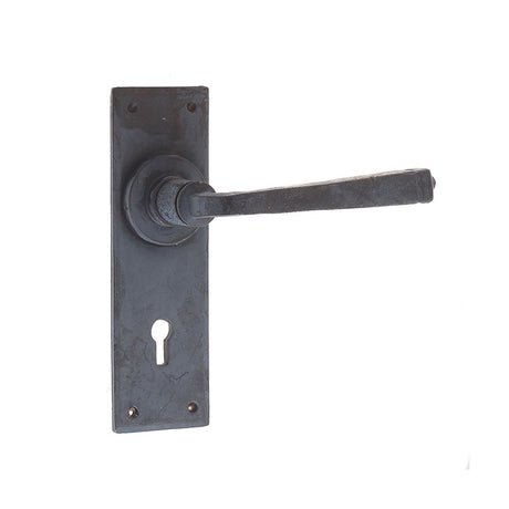This is an image of Frelan - Valley Forge Standard Lever Lock Handles on Backplate - Beeswax available to order from T.H Wiggans Architectural Ironmongery in Kendal, quick delivery and discounted prices.