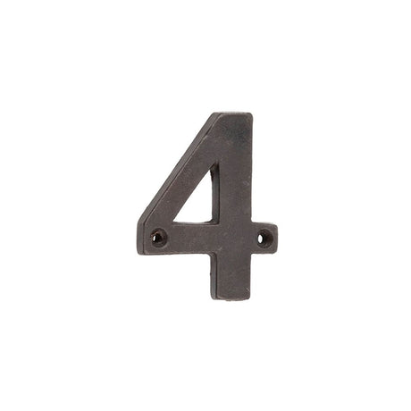 This is an image of Frelan - Valley Forge 75mm Numeral 4 - Beeswax available to order from T.H Wiggans Architectural Ironmongery in Kendal, quick delivery and discounted prices.