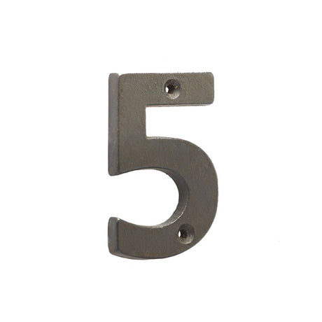 This is an image of Frelan - Valley Forge 75mm Numeral 5 - Beeswax available to order from T.H Wiggans Architectural Ironmongery in Kendal, quick delivery and discounted prices.