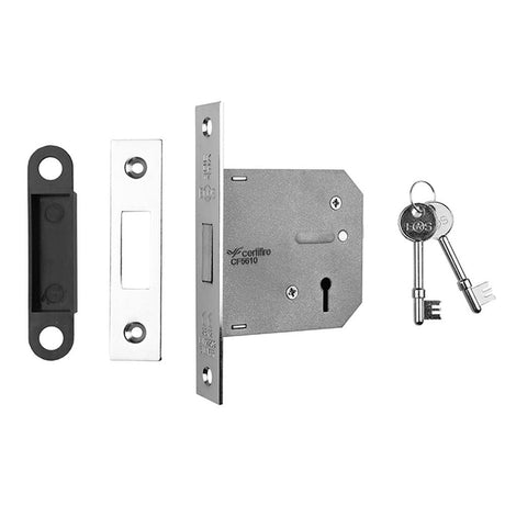 This is an image of a Eurospec - Lever Deadlock 76mm - Nickel Plate that is availble to order from T.H Wiggans Architectural Ironmongery in Kendal.