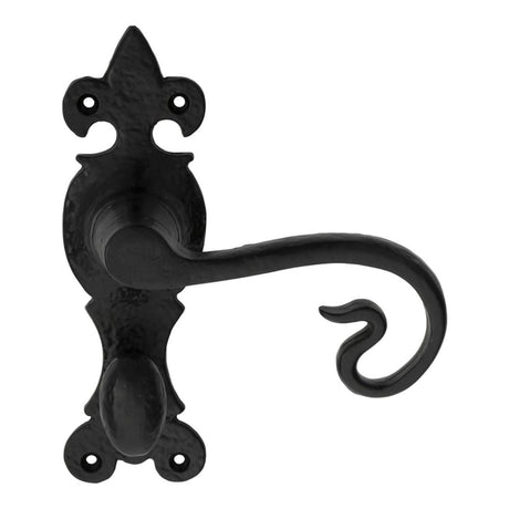 This is an image of Ludlow - Curly Tail Lever on WC Backplate - Black Antique available to order from T.H Wiggans Architectural Ironmongery in Kendal, quick delivery and discounted prices.