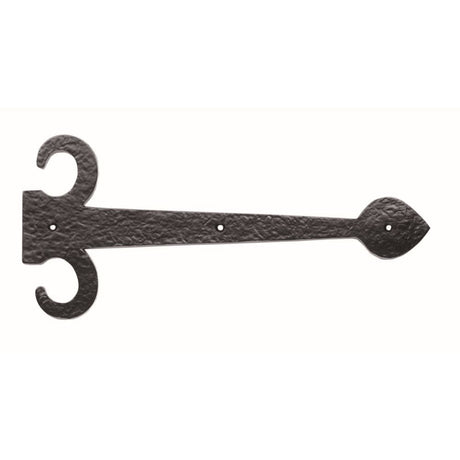 This is an image of a Ludlow - Sword Hinge Front 383mm - Black Antique that is availble to order from T.H Wiggans Architectural Ironmongery in in Kendal.