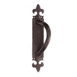 This is an image of Ludlow - Offset Pull Handle on Backplate Right Hand - Black Antique available to order from T.H Wiggans Architectural Ironmongery in Kendal, quick delivery and discounted prices.