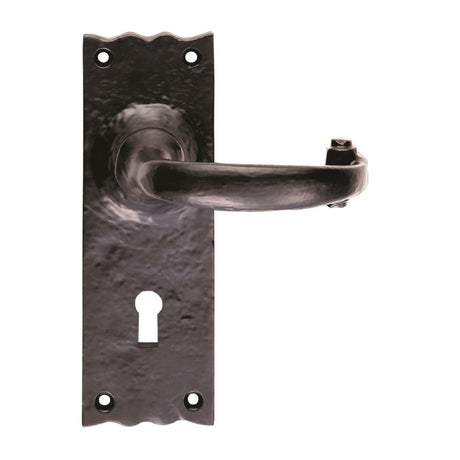 This is an image of Ludlow - Traditional Lever on Lock Backplate - Black Antique available to order from T.H Wiggans Architectural Ironmongery in Kendal, quick delivery and discounted prices.